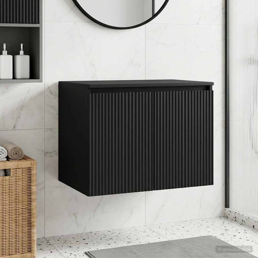 Mobiletto da Bagno a Muro Nero 62,5 x 44,5 x 50 cm | homemem39