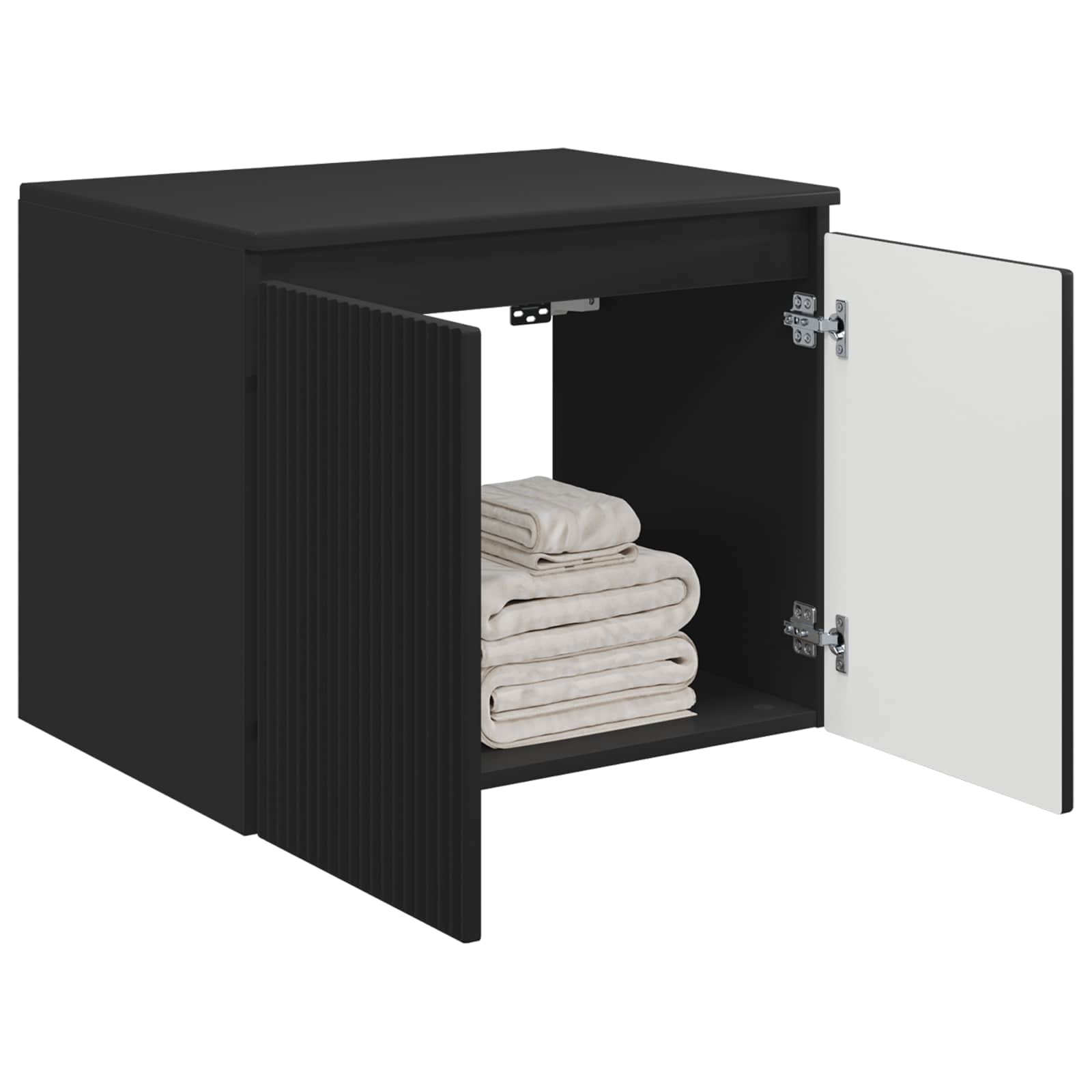 Mobiletto da Bagno a Muro Nero 62,5 x 44,5 x 50 cm | homemem39