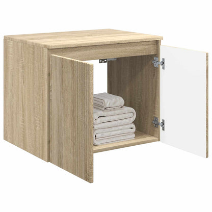 Mobiletto da Bagno a Muro Rovere Sonoma 62,5 x 44,5 x 50 cm | homemem39