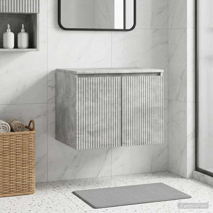Mobiletto da Bagno a Muro Grigio Cemento 62,5 x 44,5 x 50 cm | homemem39