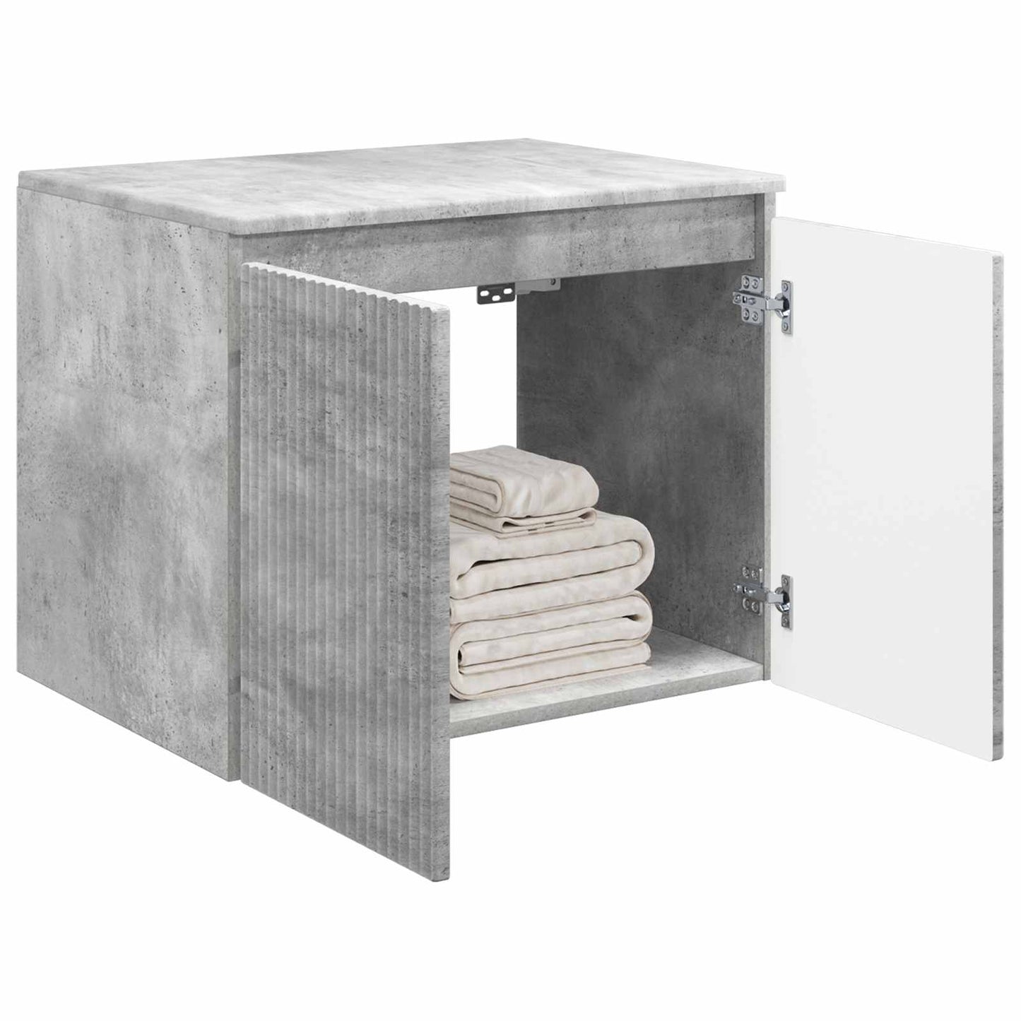 Mobiletto da Bagno a Muro Grigio Cemento 62,5 x 44,5 x 50 cm | homemem39