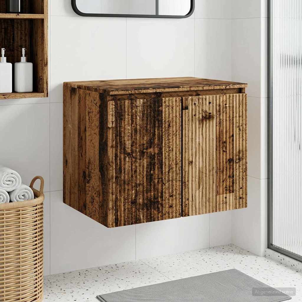 Mobiletto da Bagno a Muro Legno antico 62,5 x 44,5 x 50 cm | homemem39