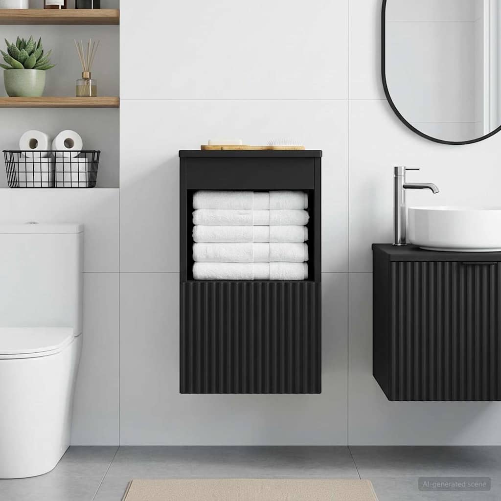 Mobile da Bagno Nero 30 x 35 x 50 cm Legno ingegnerizzato | homemem39