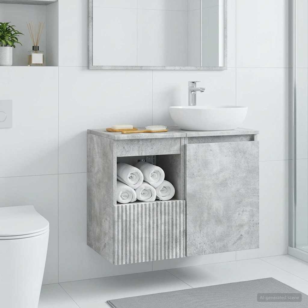 Mobile da Bagno Grigio Cemento 30 x 35 x 50 cm | homemem39