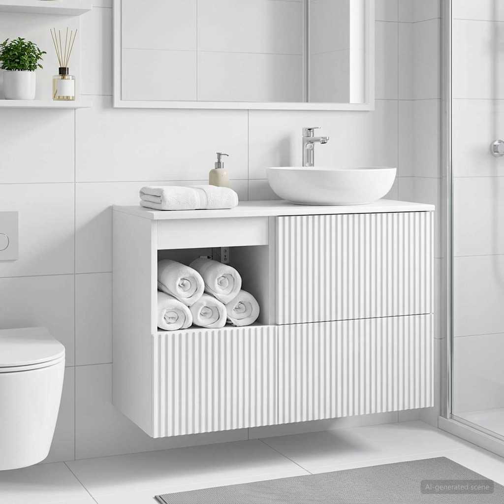 Mobile da Bagno Bianco Lucido 30 x 35 x 50 cm | homemem39