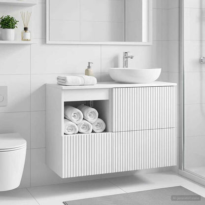 Mobile da Bagno Bianco Lucido 30 x 35 x 50 cm | homemem39