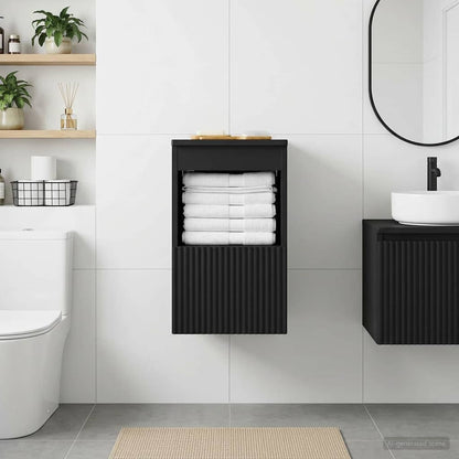 Mobile da Bagno Nero 30 x 41 x 50 cm Legno ingegnerizzato