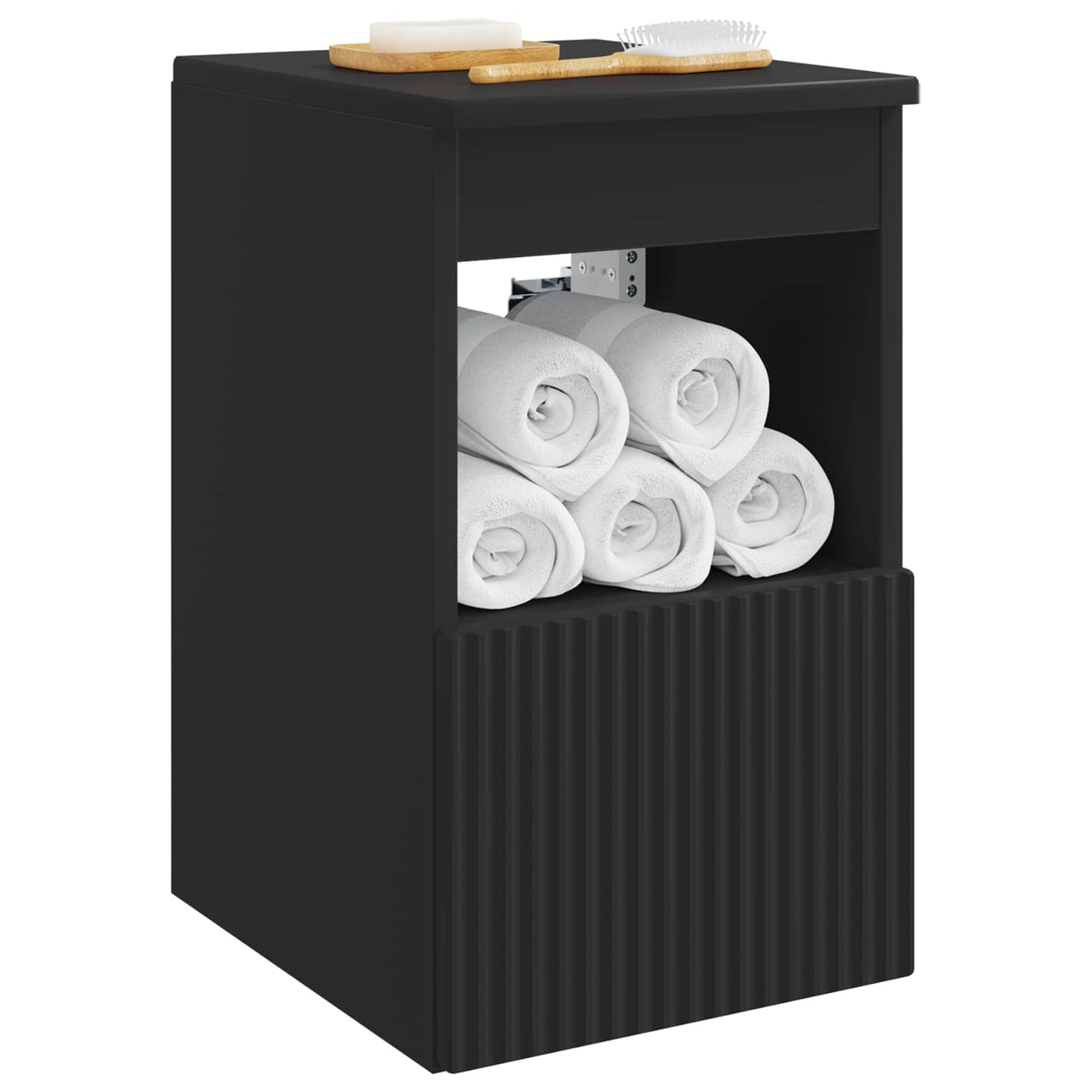 Mobile da Bagno Nero 30 x 41 x 50 cm Legno ingegnerizzato
