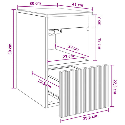 Mobile da Bagno Nero 30 x 41 x 50 cm Legno ingegnerizzato | homemem39