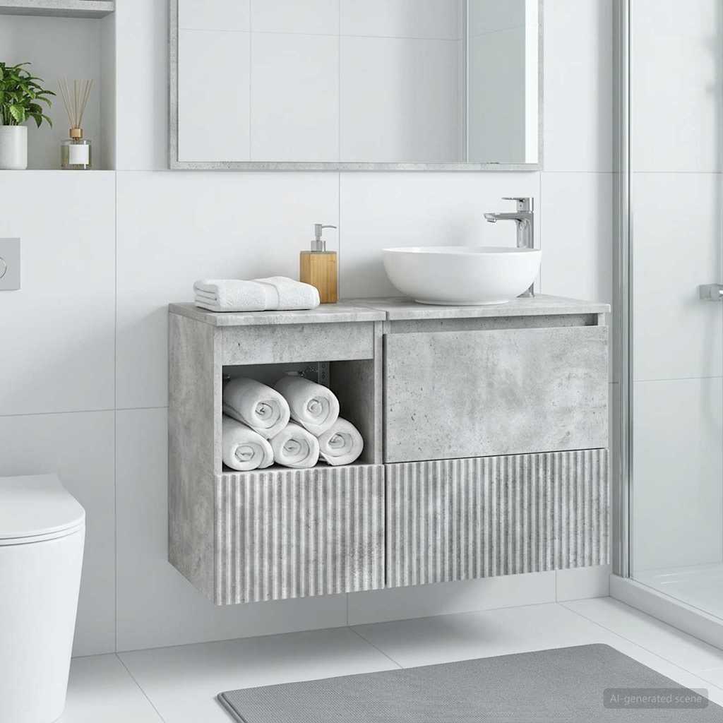 Mobile da Bagno Grigio Cemento 30 x 41 x 50 cm | homemem39