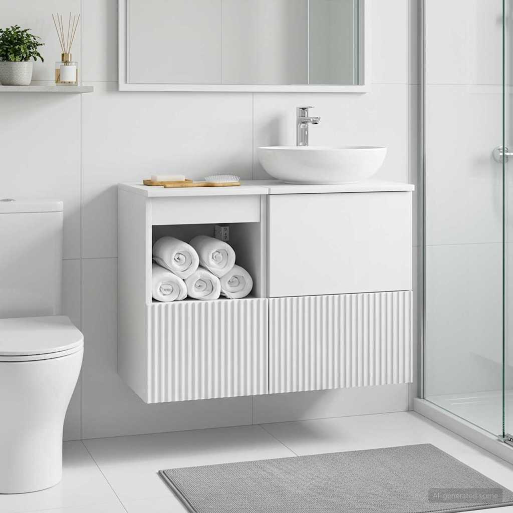 Mobile da Bagno Bianco Lucido 30 x 41 x 50 cm | homemem39
