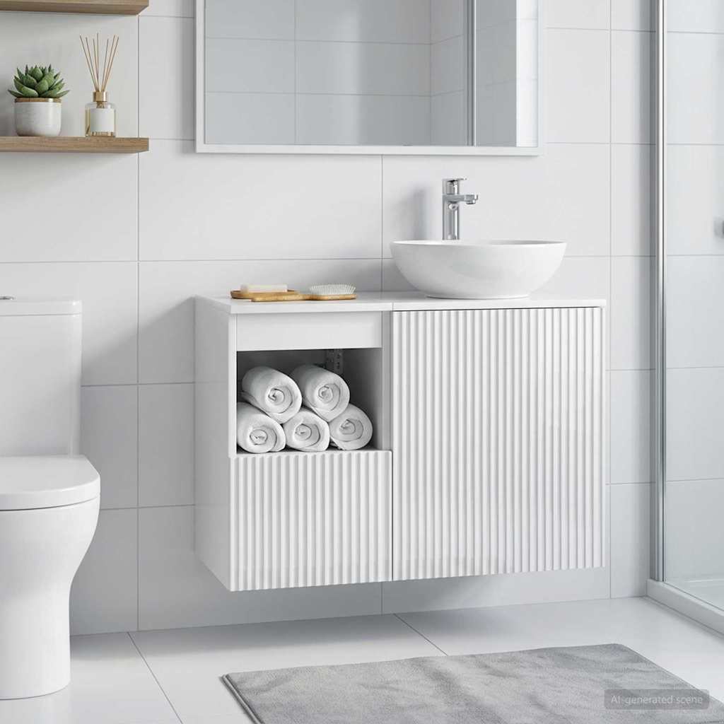 Mobile da Bagno Bianco Lucido 30 x 44,5 x 50 cm | homemem39