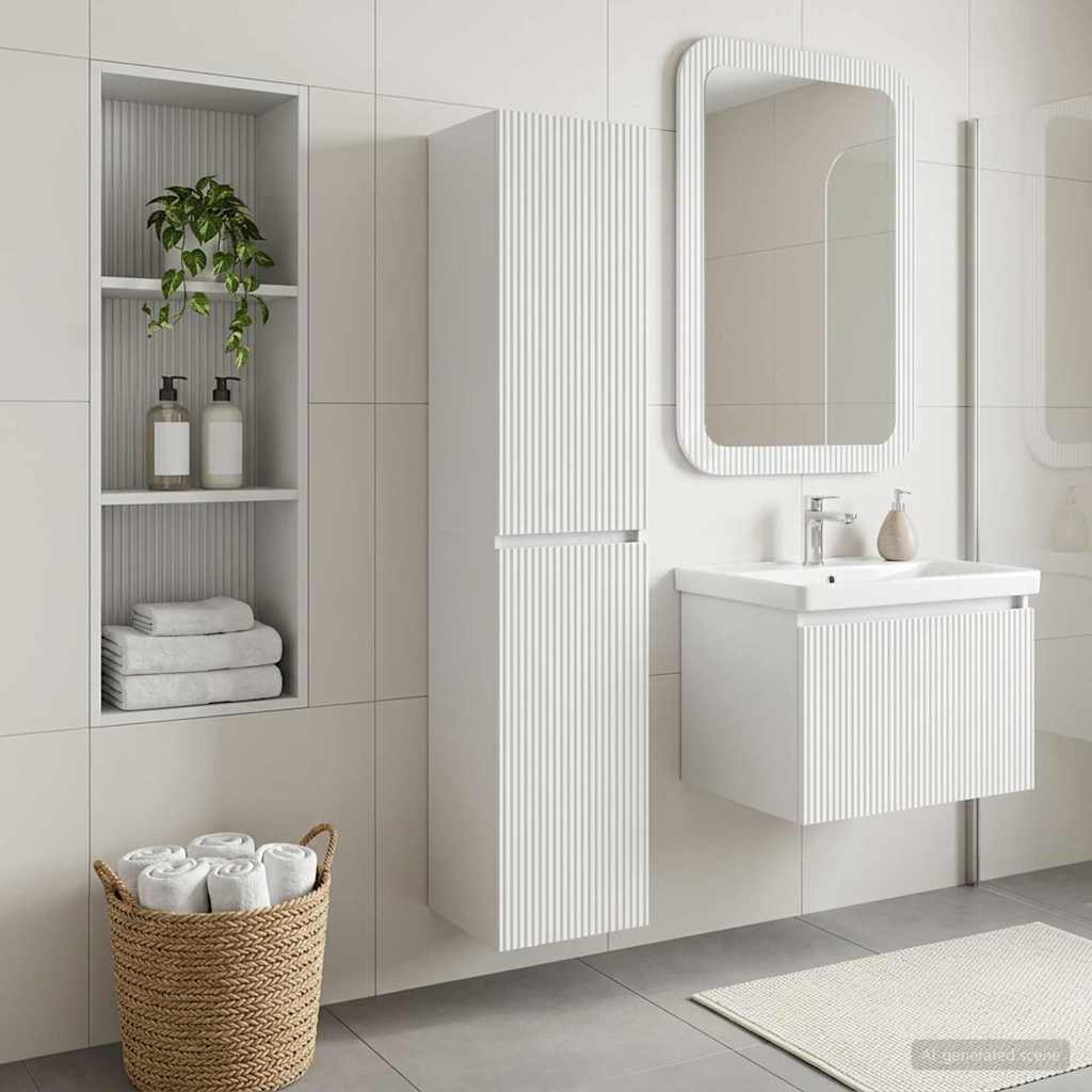Mobiletto da Bagno a Muro Bianco 33 x 34,5 x 160 cm | homemem39
