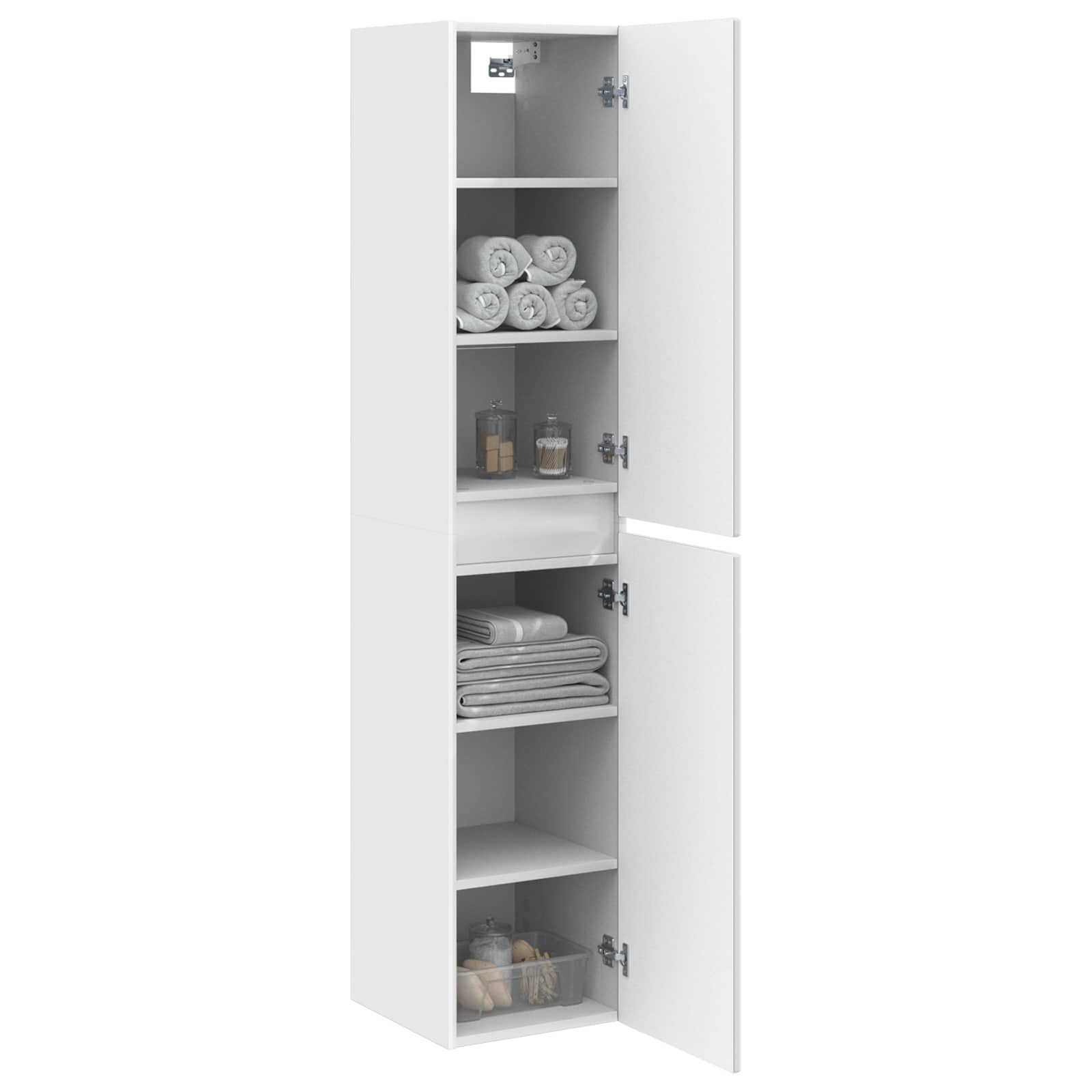 Mobiletto da Bagno a Muro Bianco 33 x 34,5 x 160 cm | homemem39