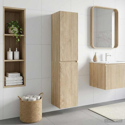 Mobiletto da Bagno a Muro Rovere Sonoma 33 x 34,5 x 160 cm | homemem39