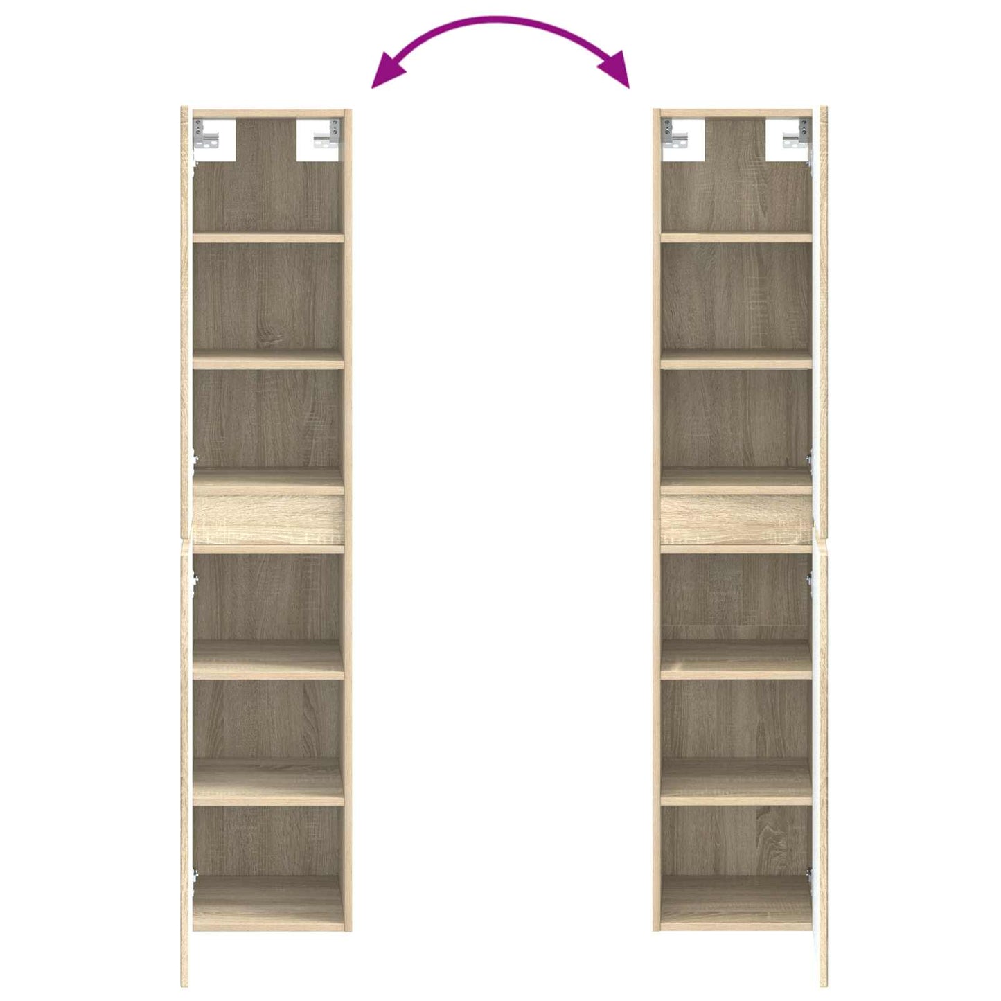 Mobiletto da Bagno a Muro Rovere Sonoma 33 x 34,5 x 160 cm | homemem39