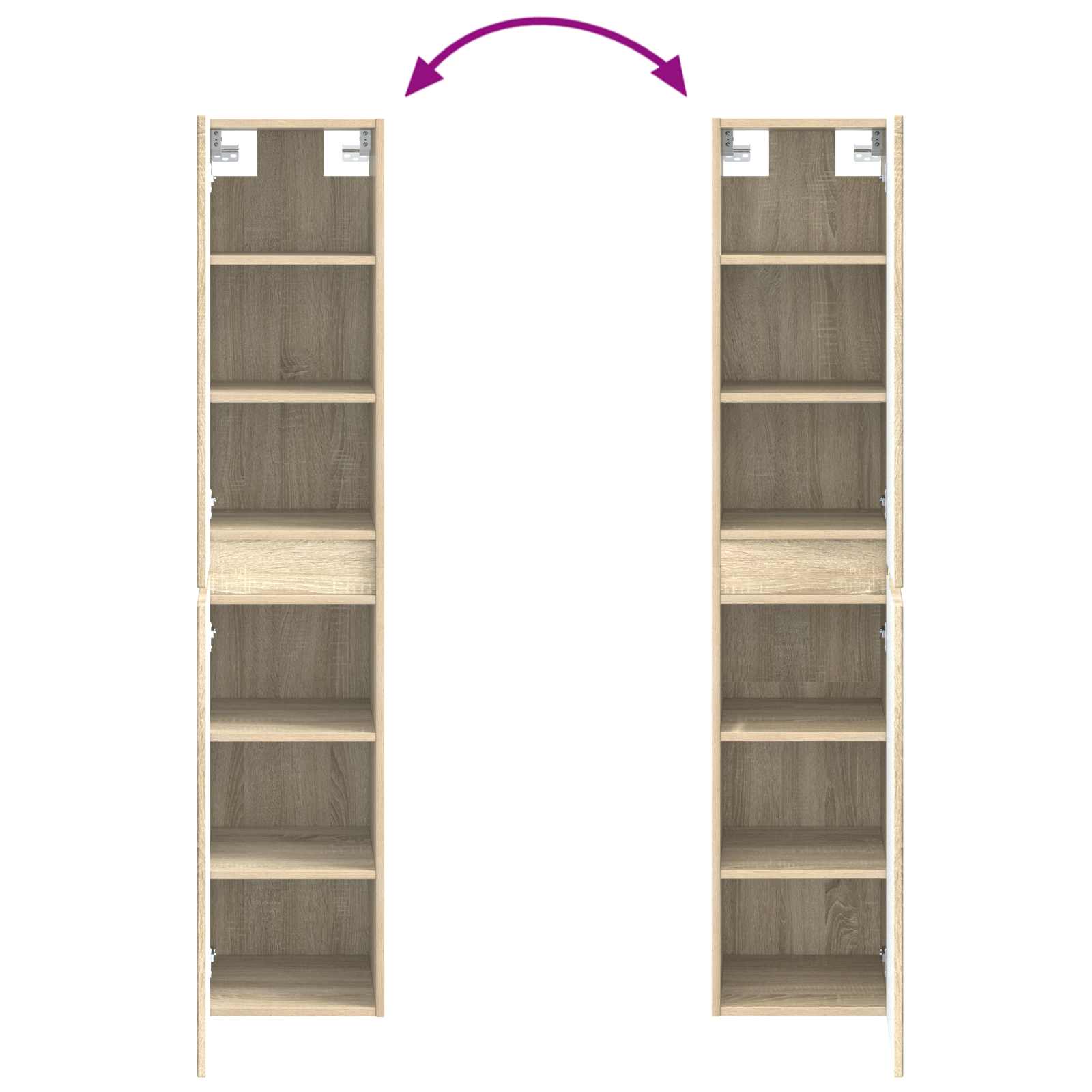 Mobiletto da Bagno a Muro Rovere Sonoma 33 x 34,5 x 160 cm | homemem39