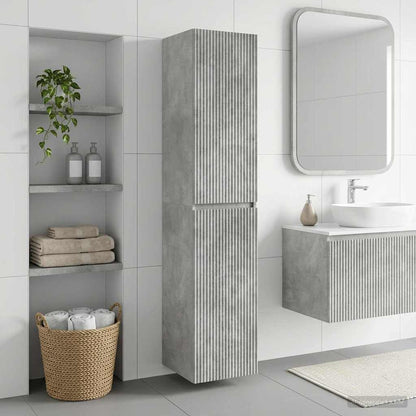 Mobiletto da Bagno a Muro Grigio Cemento 33 x 34,5 x 160 cm | homemem39