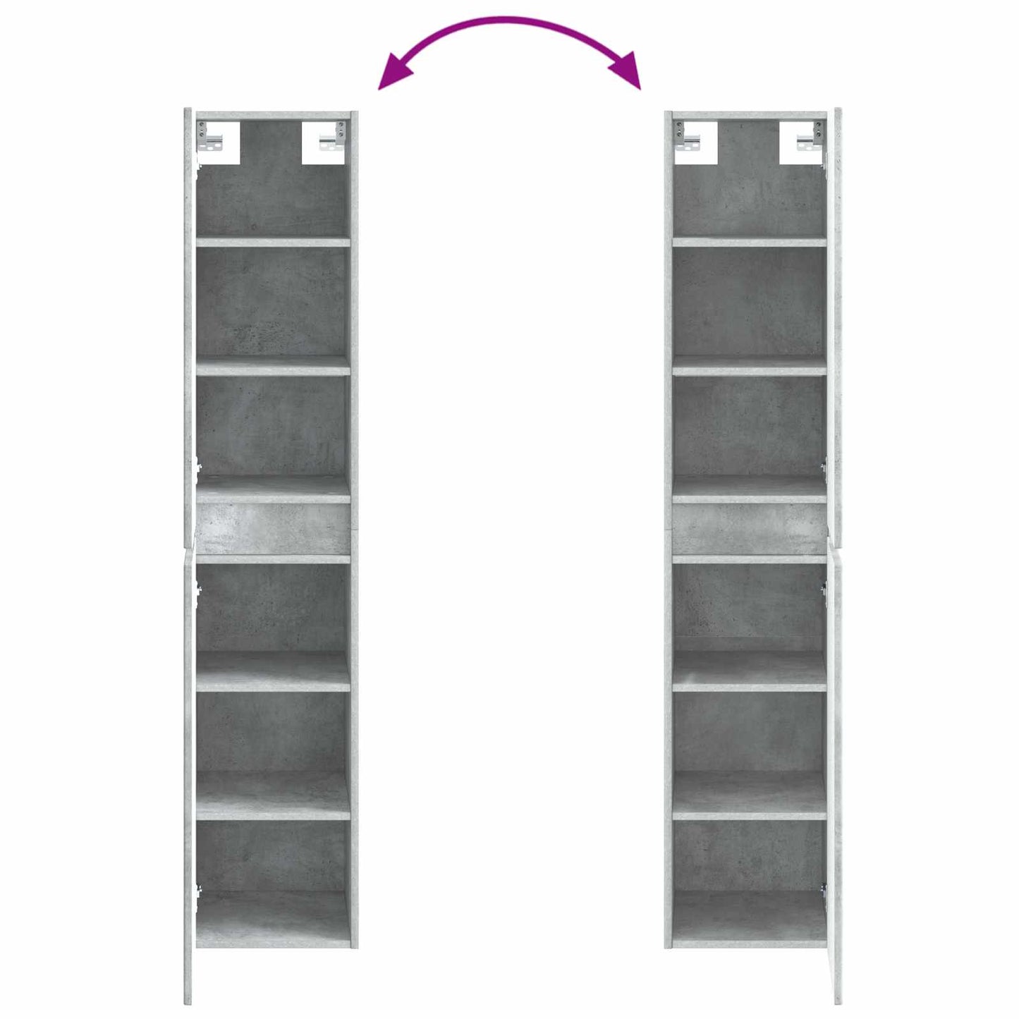 Mobiletto da Bagno a Muro Grigio Cemento 33 x 34,5 x 160 cm | homemem39