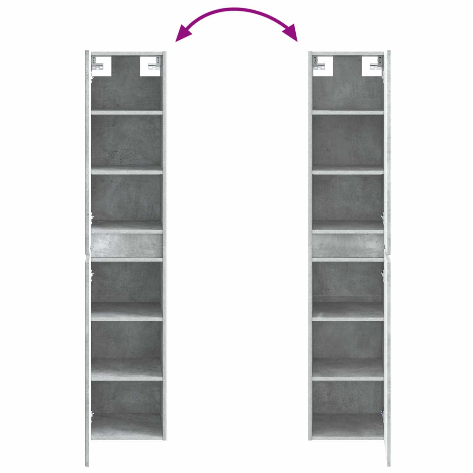 Mobiletto da Bagno a Muro Grigio Cemento 33 x 34,5 x 160 cm | homemem39