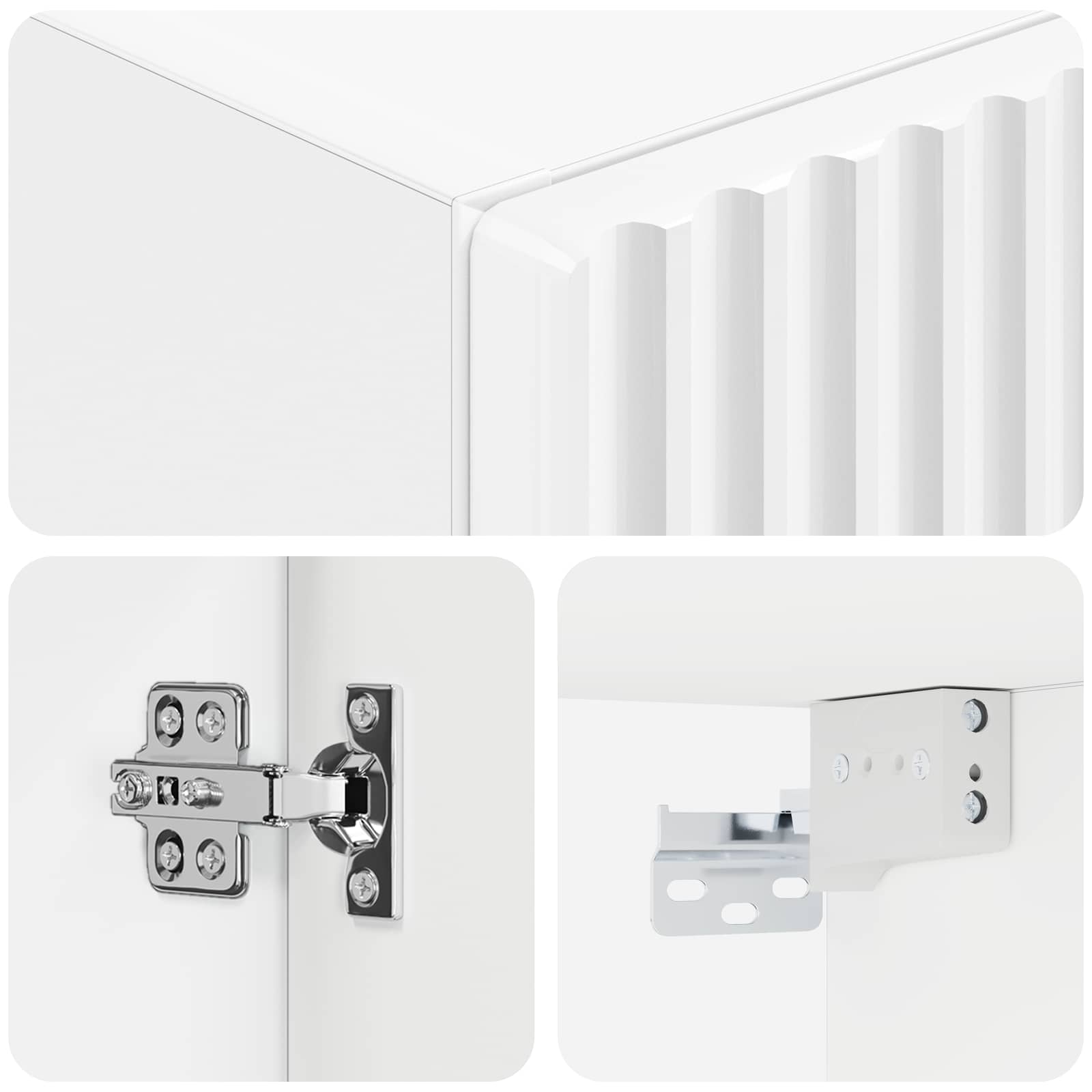 Mobiletto da Bagno a Muro Bianco Lucido 33 x 34,5 x 160 cm | homemem39