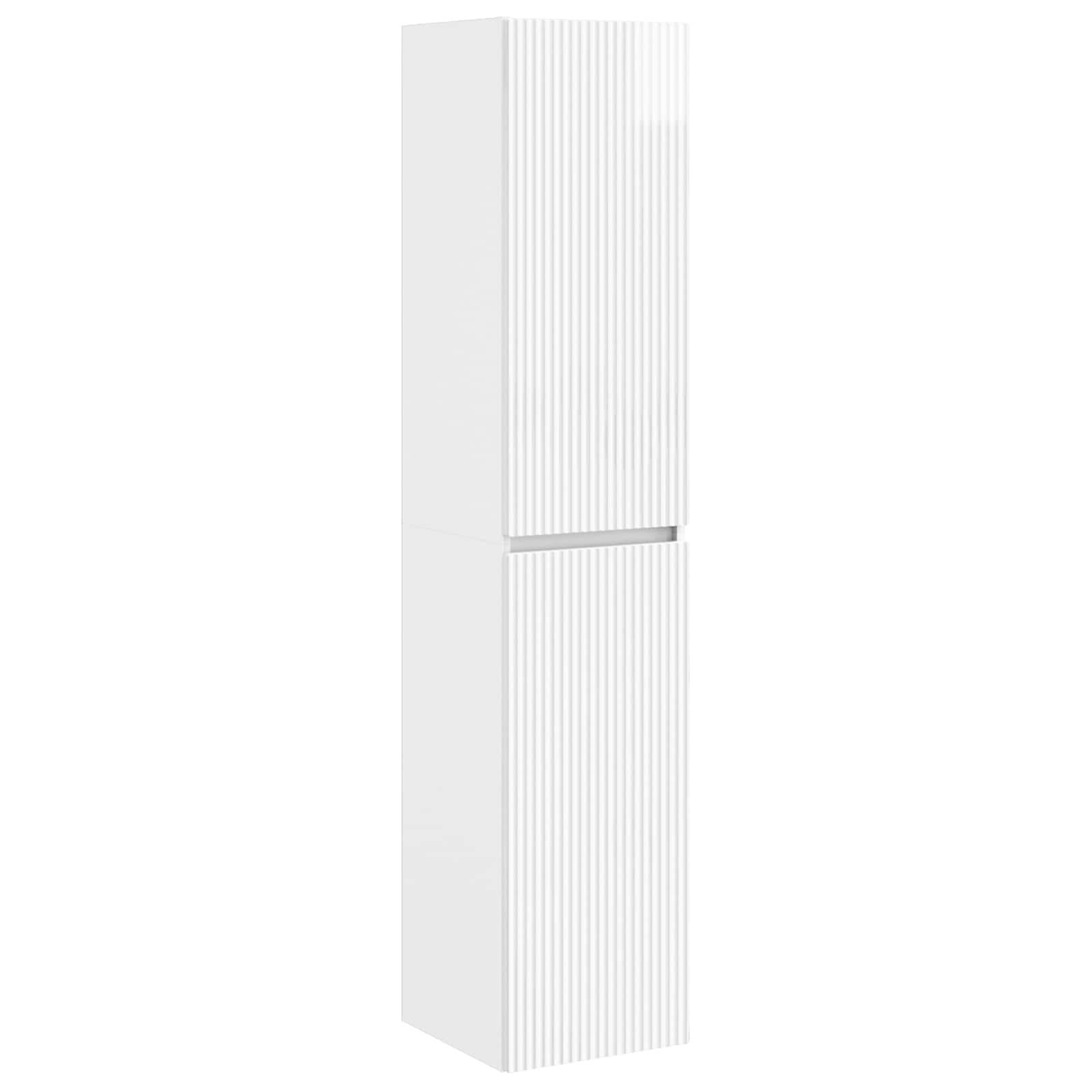 Mobiletto da Bagno a Muro Bianco Lucido 33 x 34,5 x 160 cm | homemem39