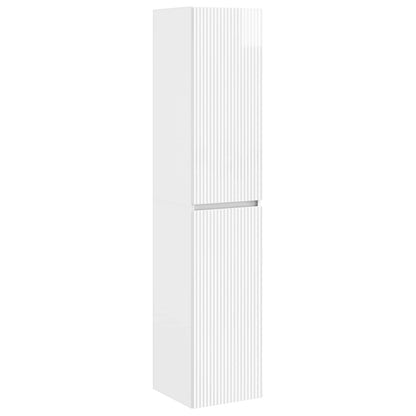Mobiletto da Bagno a Muro Bianco Lucido 33 x 34,5 x 160 cm | homemem39