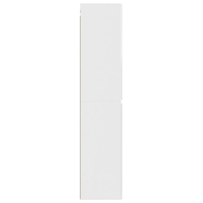 Mobiletto da Bagno a Muro Bianco Lucido 33 x 34,5 x 160 cm | homemem39