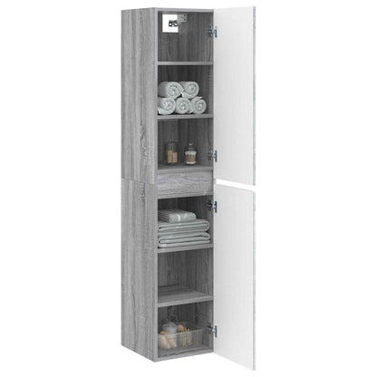 Mobiletto da Bagno a Muro Sonoma grigio 33 x 34,5 x 160 cm | homemem39