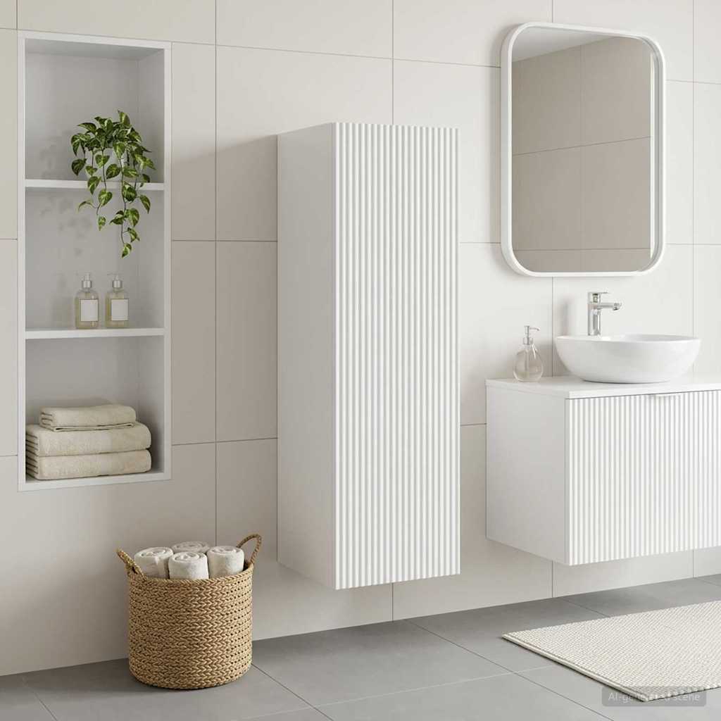 Mobiletto da Bagno a Muro Bianco 33 x 34,5 x 100 cm | homemem39