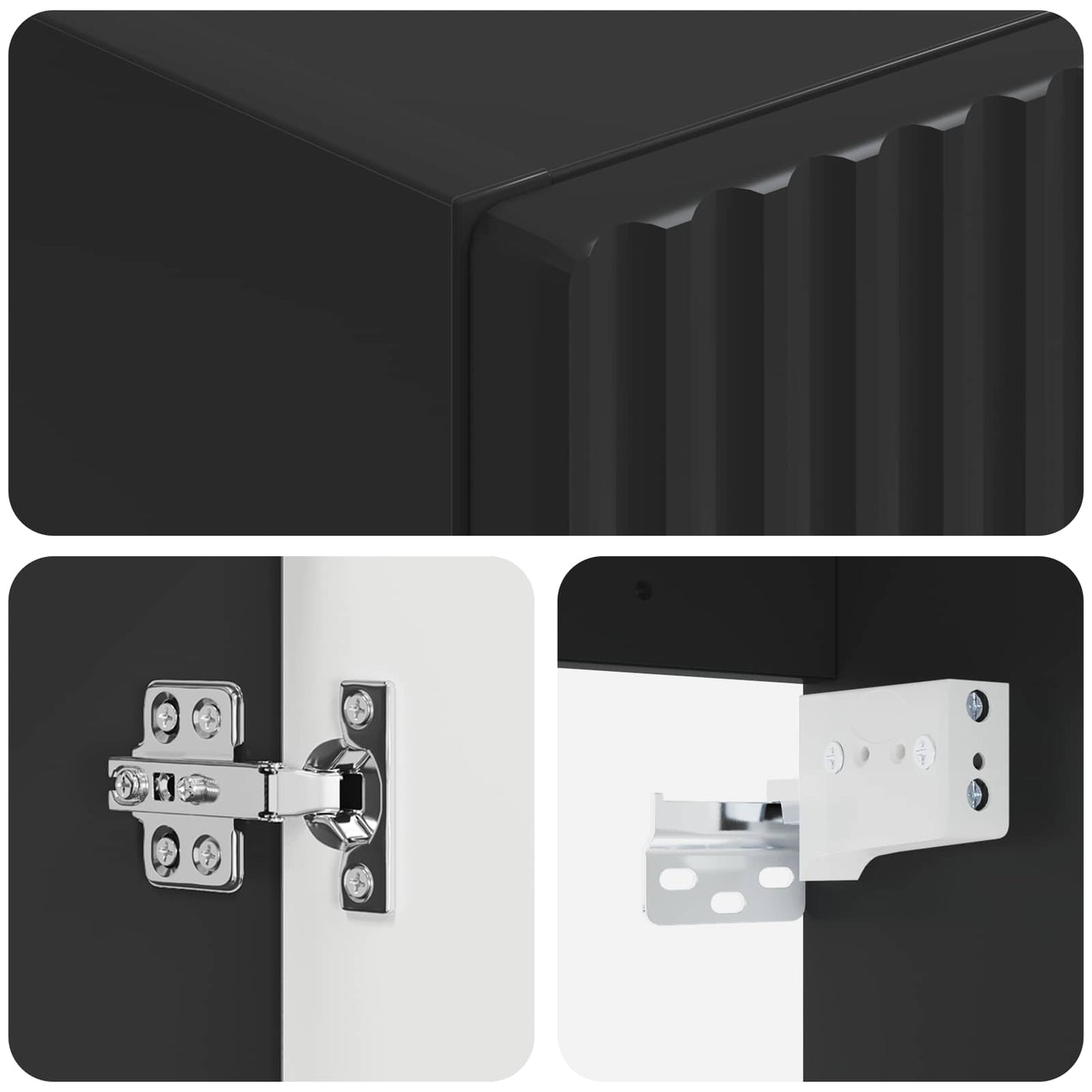 Mobiletto da Bagno a Muro Nero 33 x 34,5 x 100 cm | homemem39