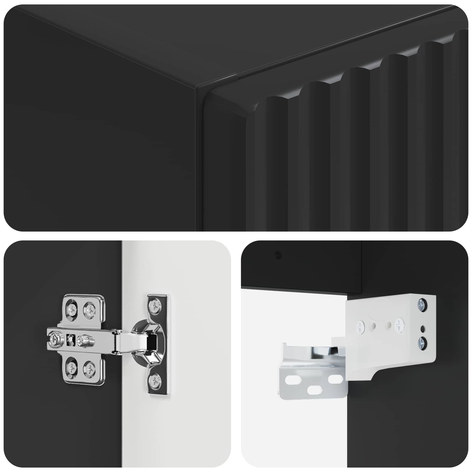 Mobiletto da Bagno a Muro Nero 33 x 34,5 x 100 cm | homemem39