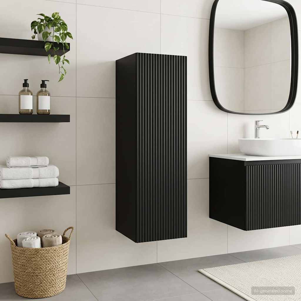 Mobiletto da Bagno a Muro Nero 33 x 34,5 x 100 cm | homemem39