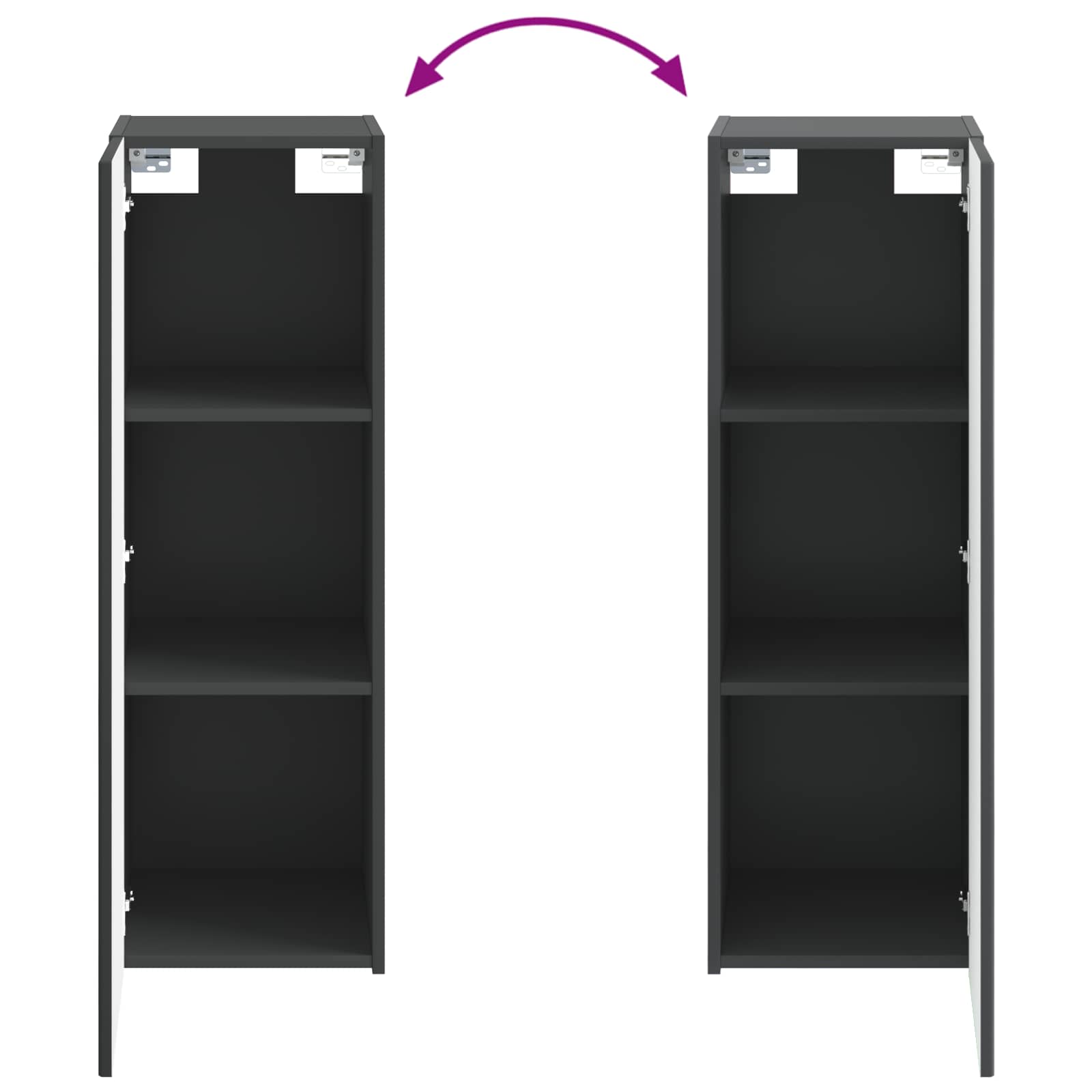Mobiletto da Bagno a Muro Nero 33 x 34,5 x 100 cm | homemem39