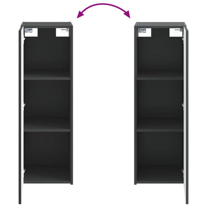 Mobiletto da Bagno a Muro Nero 33 x 34,5 x 100 cm | homemem39