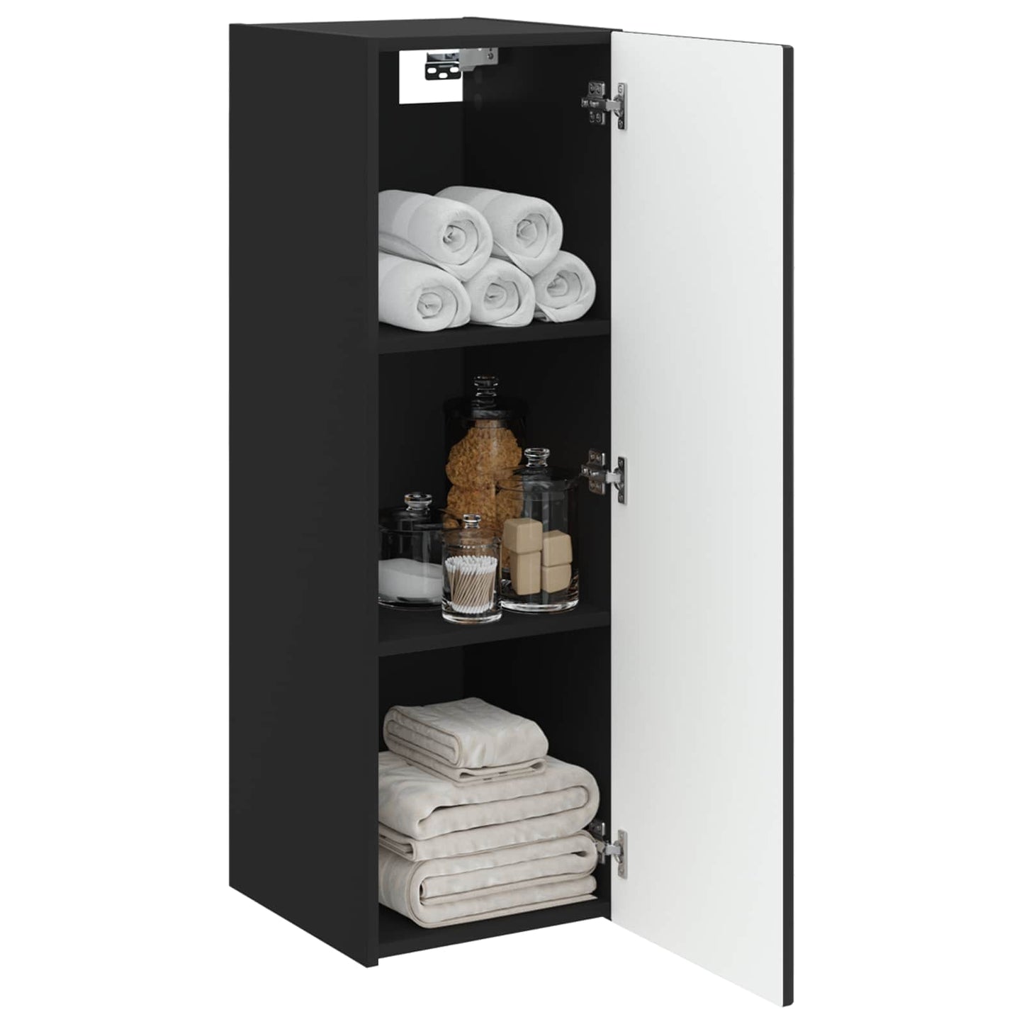 Mobiletto da Bagno a Muro Nero 33 x 34,5 x 100 cm | homemem39