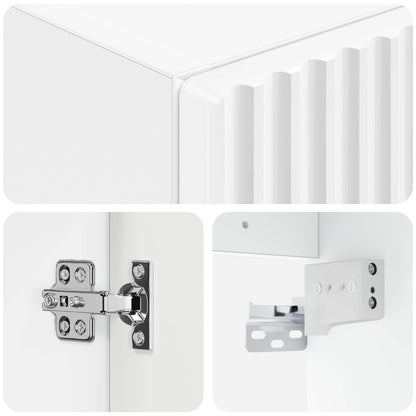 Mobiletto da Bagno a Muro Bianco Lucido 33 x 34,5 x 100 cm | homemem39