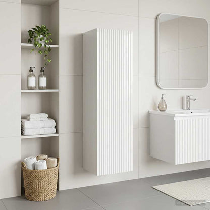 Mobiletto da Bagno a Muro Bianco Lucido 33 x 34,5 x 100 cm | homemem39
