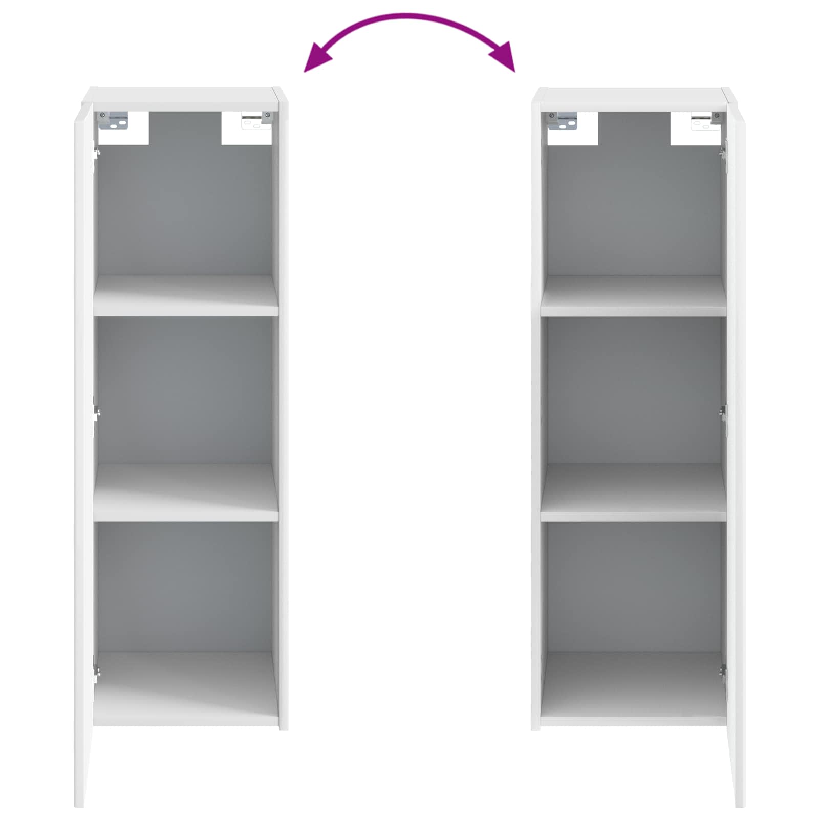 Mobiletto da Bagno a Muro Bianco Lucido 33 x 34,5 x 100 cm | homemem39