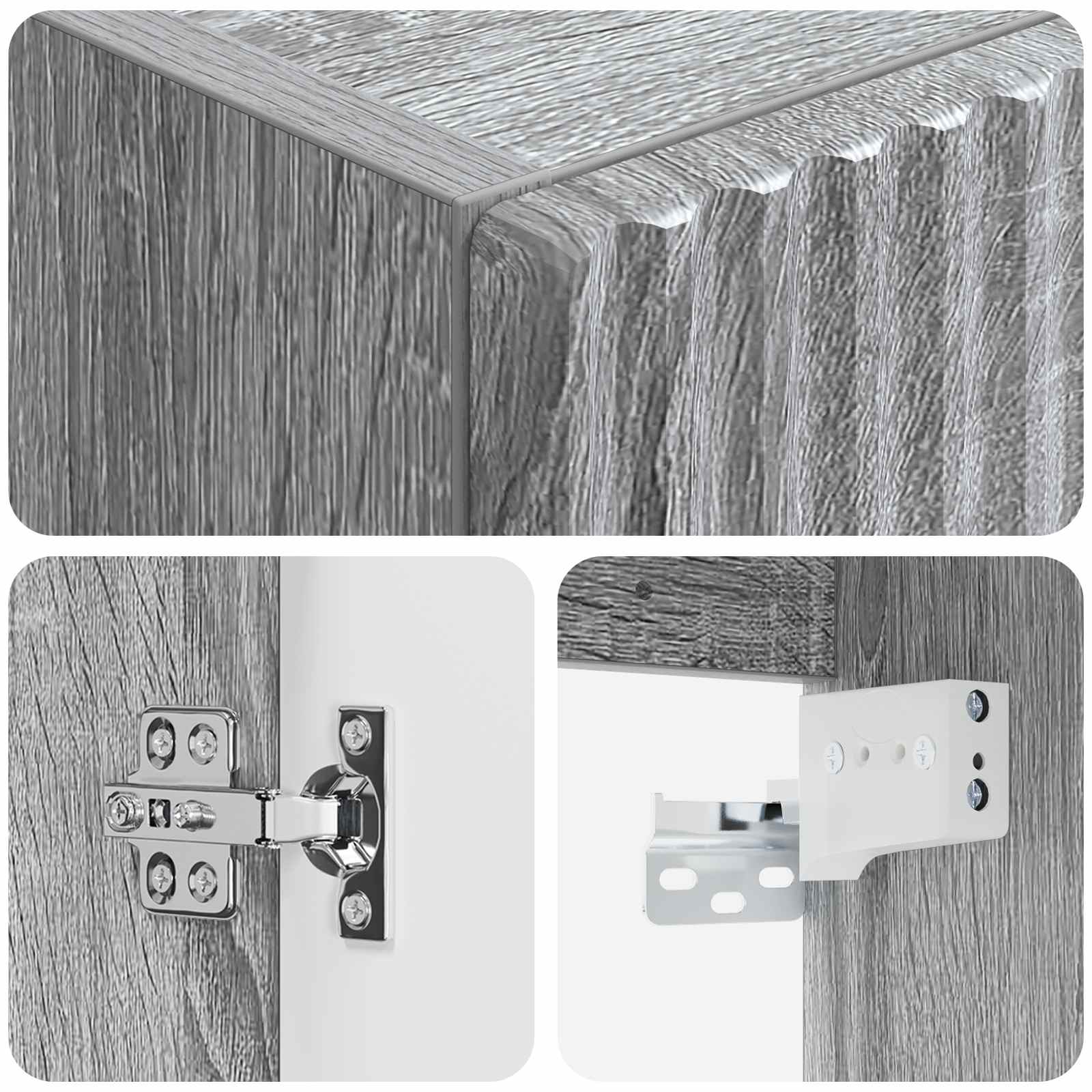 Mobiletto da Bagno a Muro Sonoma grigio 33 x 34,5 x 100 cm | homemem39