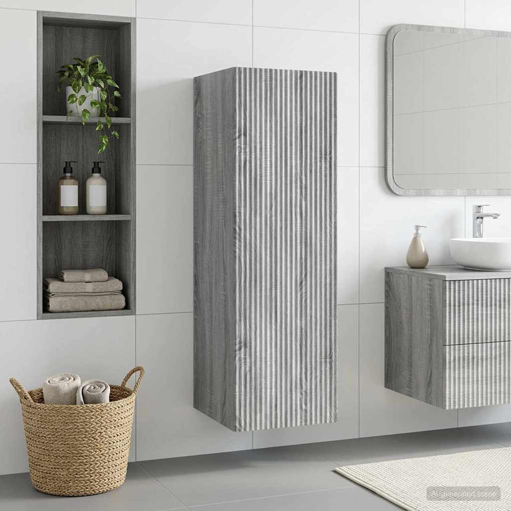 Mobiletto da Bagno a Muro Sonoma grigio 33 x 34,5 x 100 cm | homemem39