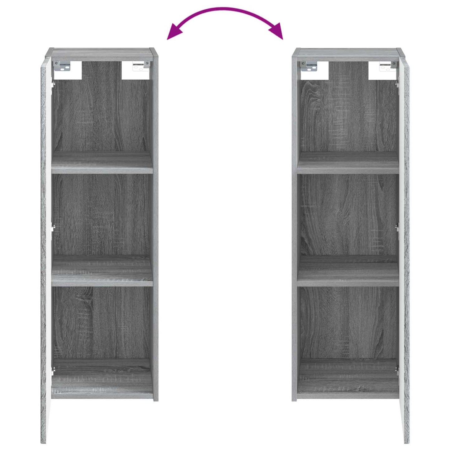 Mobiletto da Bagno a Muro Sonoma grigio 33 x 34,5 x 100 cm | homemem39