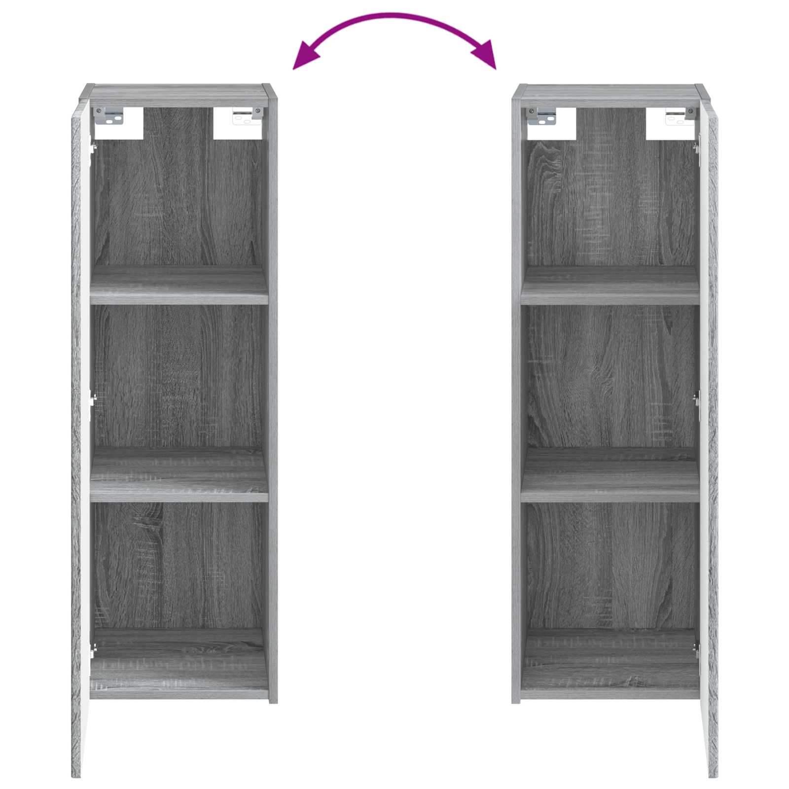 Mobiletto da Bagno a Muro Sonoma grigio 33 x 34,5 x 100 cm | homemem39