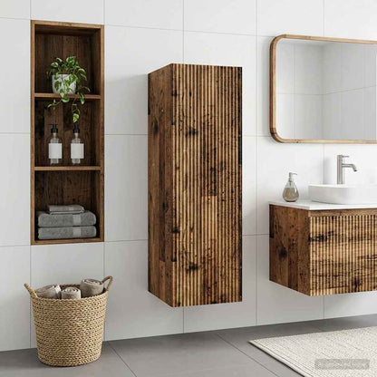 Mobiletto da Bagno a Muro Legno antico 33 x 34,5 x 100 cm | homemem39