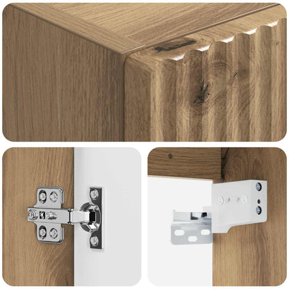 Mobiletto da Bagno a Muro Rovere Artigianale 33 x 34,5 x 100 cm | homemem39