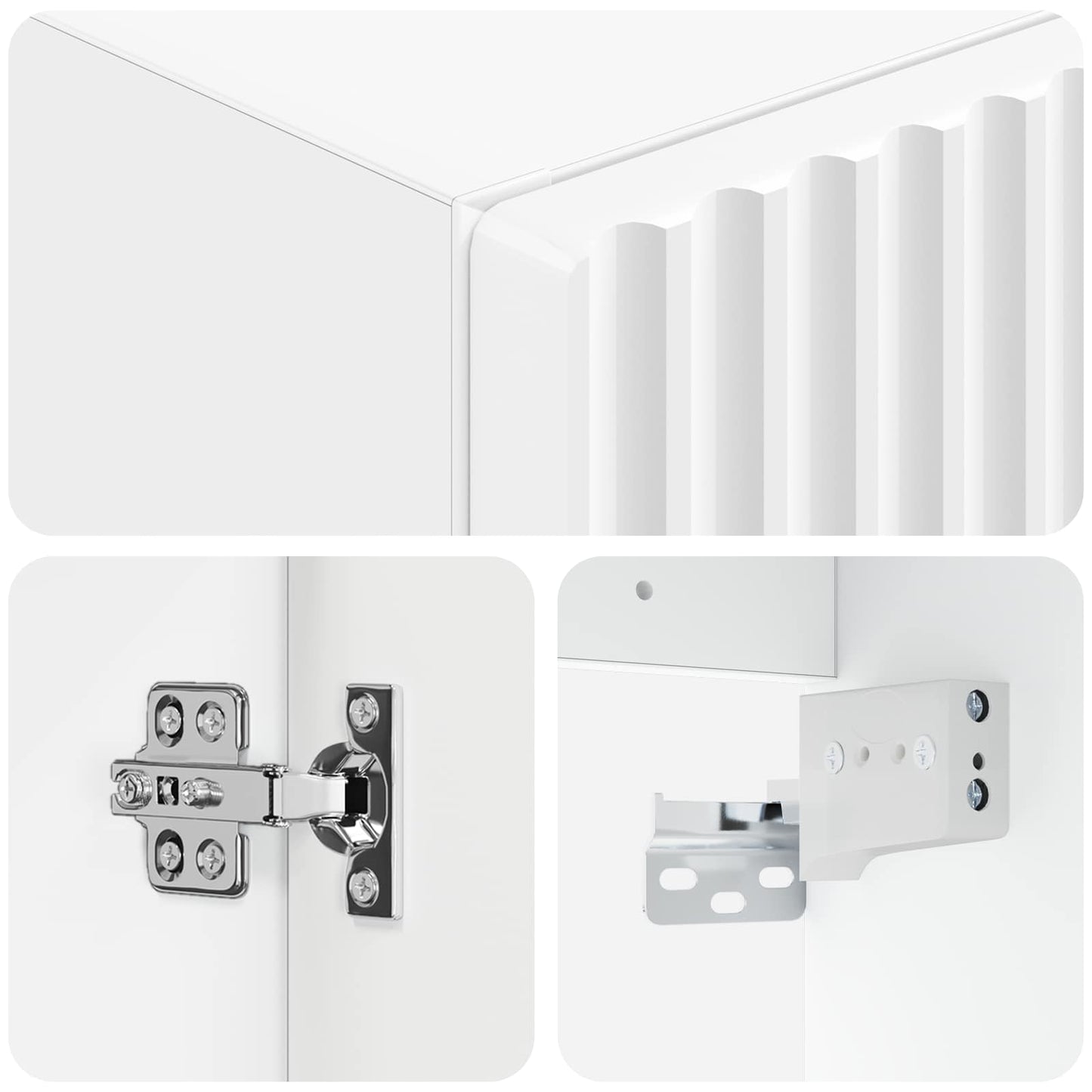 Mobiletto da Bagno a Muro Bianco 33 x 34,5 x 60 cm | homemem39
