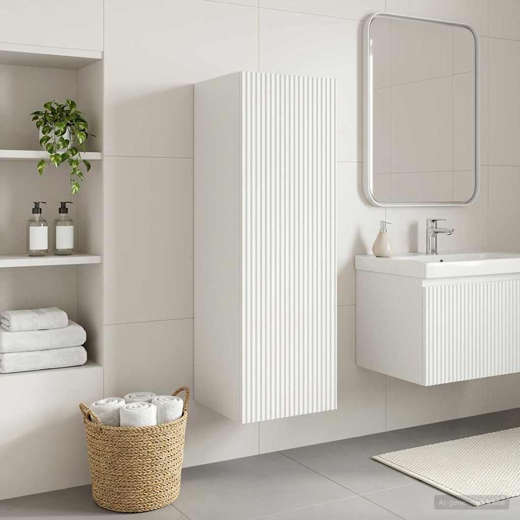 Mobiletto da Bagno a Muro Bianco 33 x 34,5 x 60 cm | homemem39