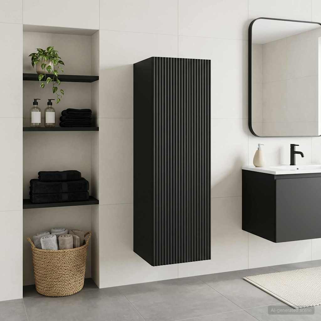 Mobiletto da Bagno a Muro Nero 33 x 34,5 x 60 cm | homemem39