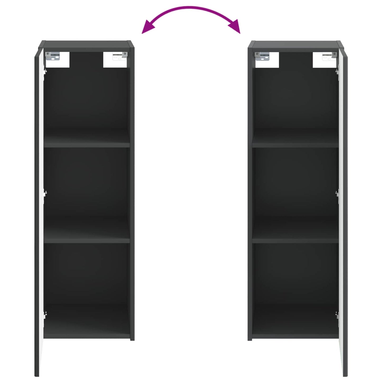 Mobiletto da Bagno a Muro Nero 33 x 34,5 x 60 cm | homemem39