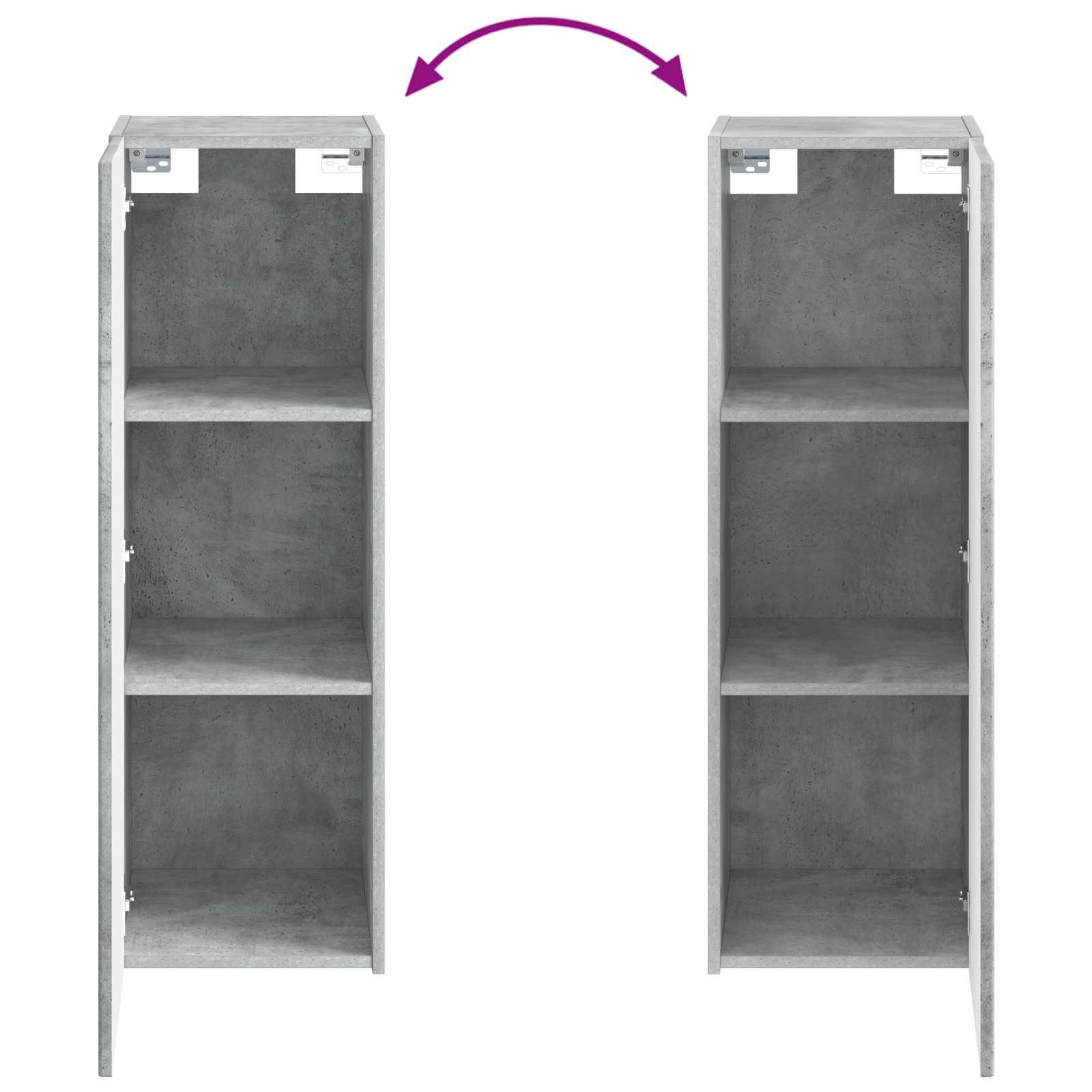 Mobiletto da Bagno a Muro Grigio Cemento 33 x 34,5 x 60 cm | homemem39
